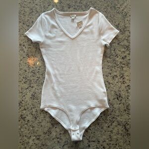 NWT J. crew, cotton stretch, V-neck bodysuit size M